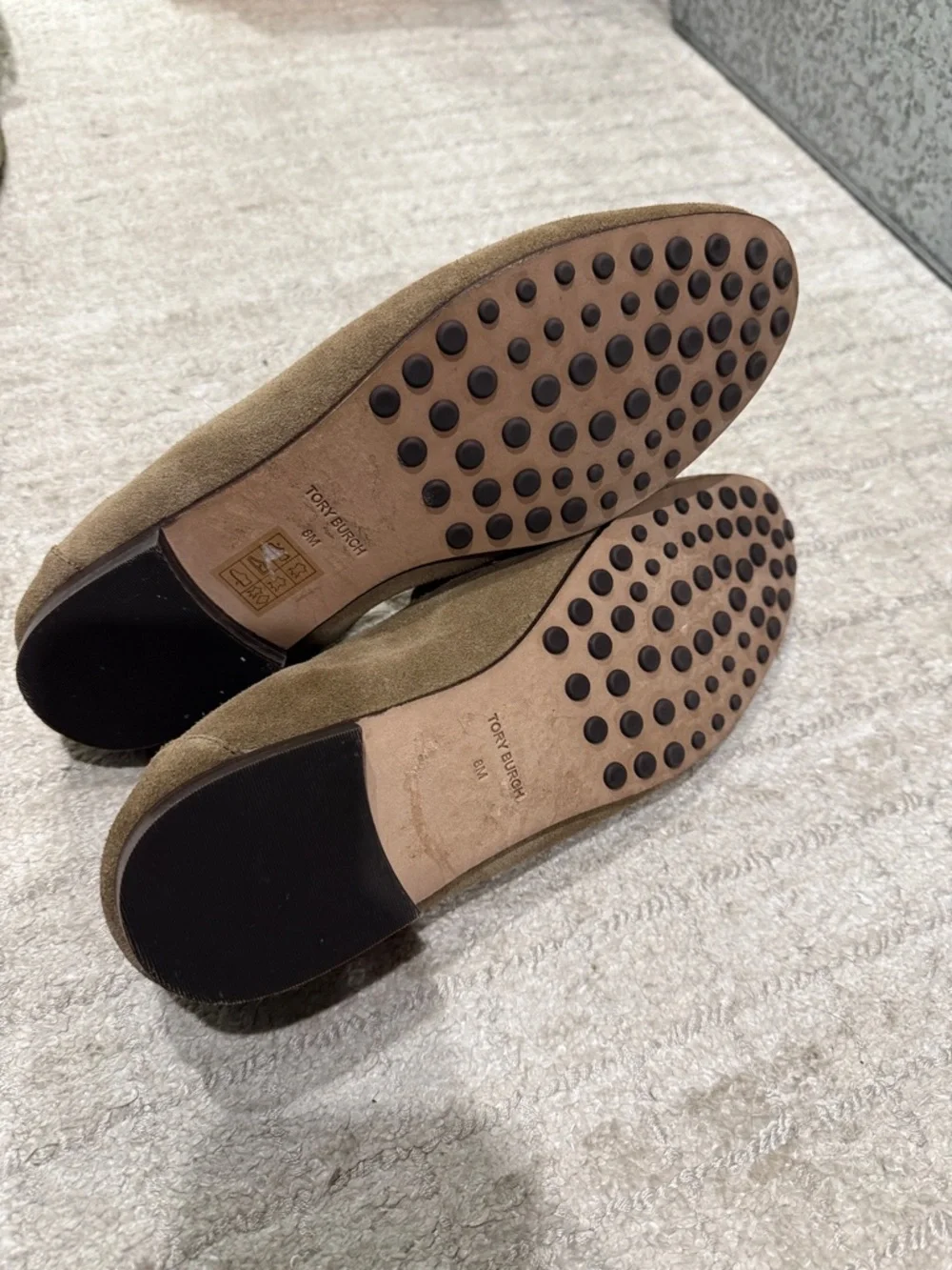 Tory Burch Suede Ballet Loafers in River Rock - Picture 7 of 7
